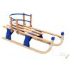 Folding Snow Sledge with Backrest Wood 46.9"